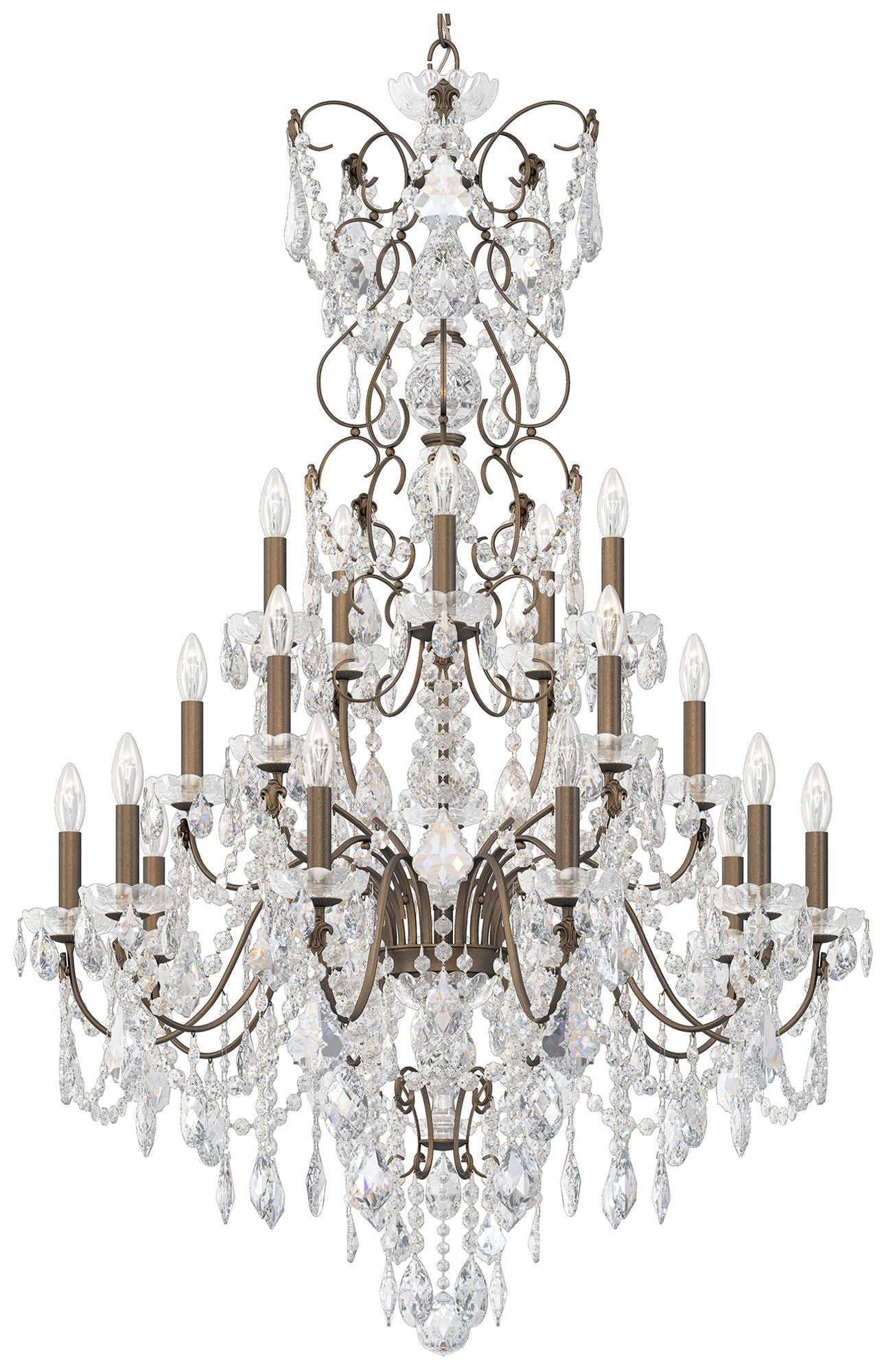 Century 54.5"H x 37"W 20-Light Crystal Chandelier in Etruscan Gol