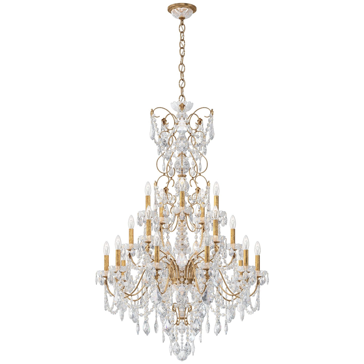 Century 54.5"H x 37"W 20-Light Crystal Chandelier in French Gold