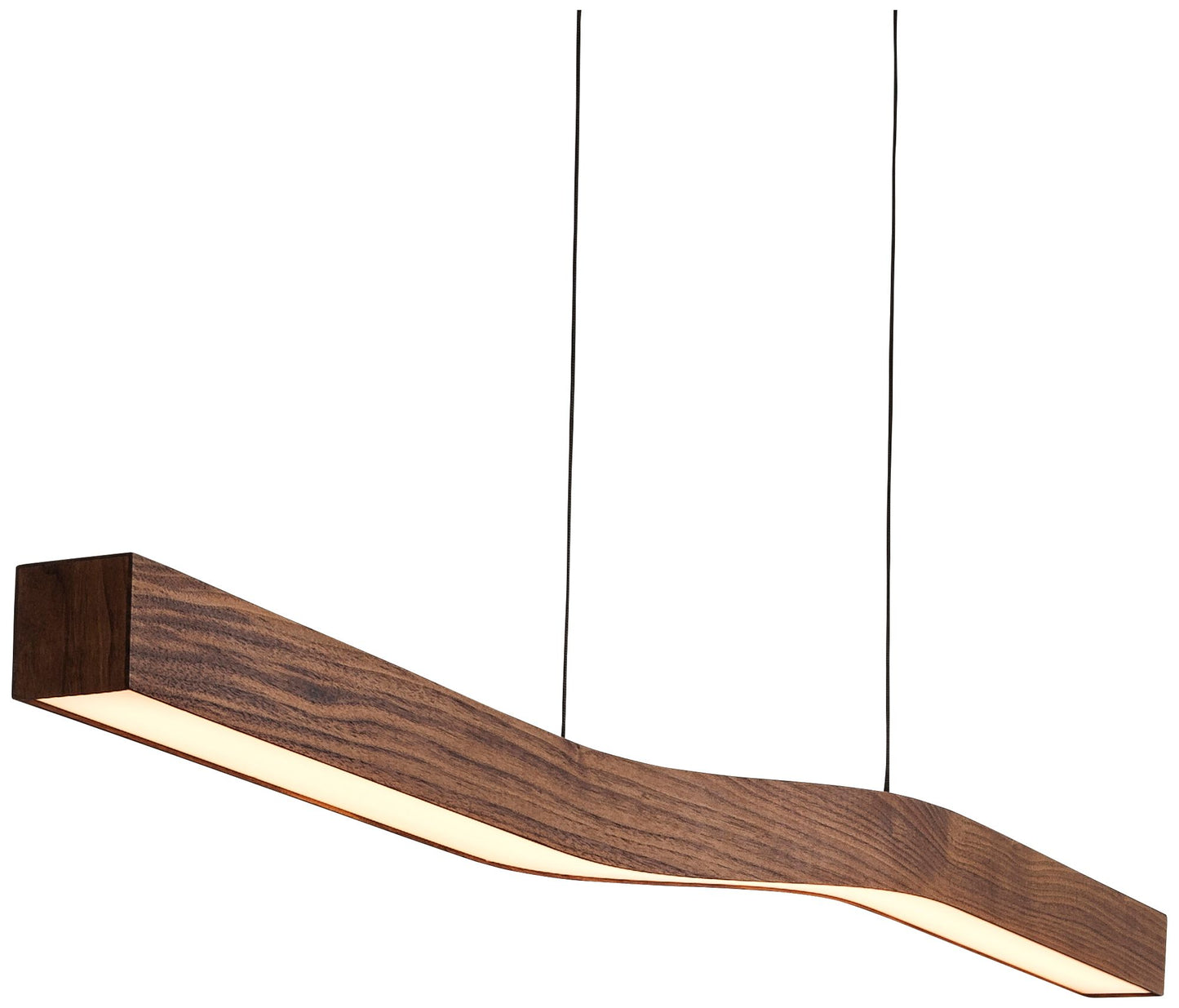 Cerno Camur 56" Wide Oiled Walnut LED Linear Kitchen Island Pendant