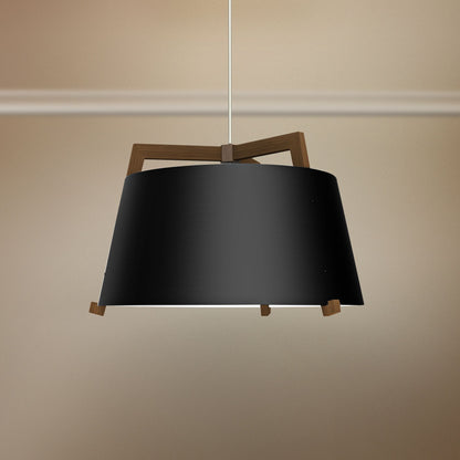 Cerno Ignis 24"W Walnut with Matte Black LED Pendant Light