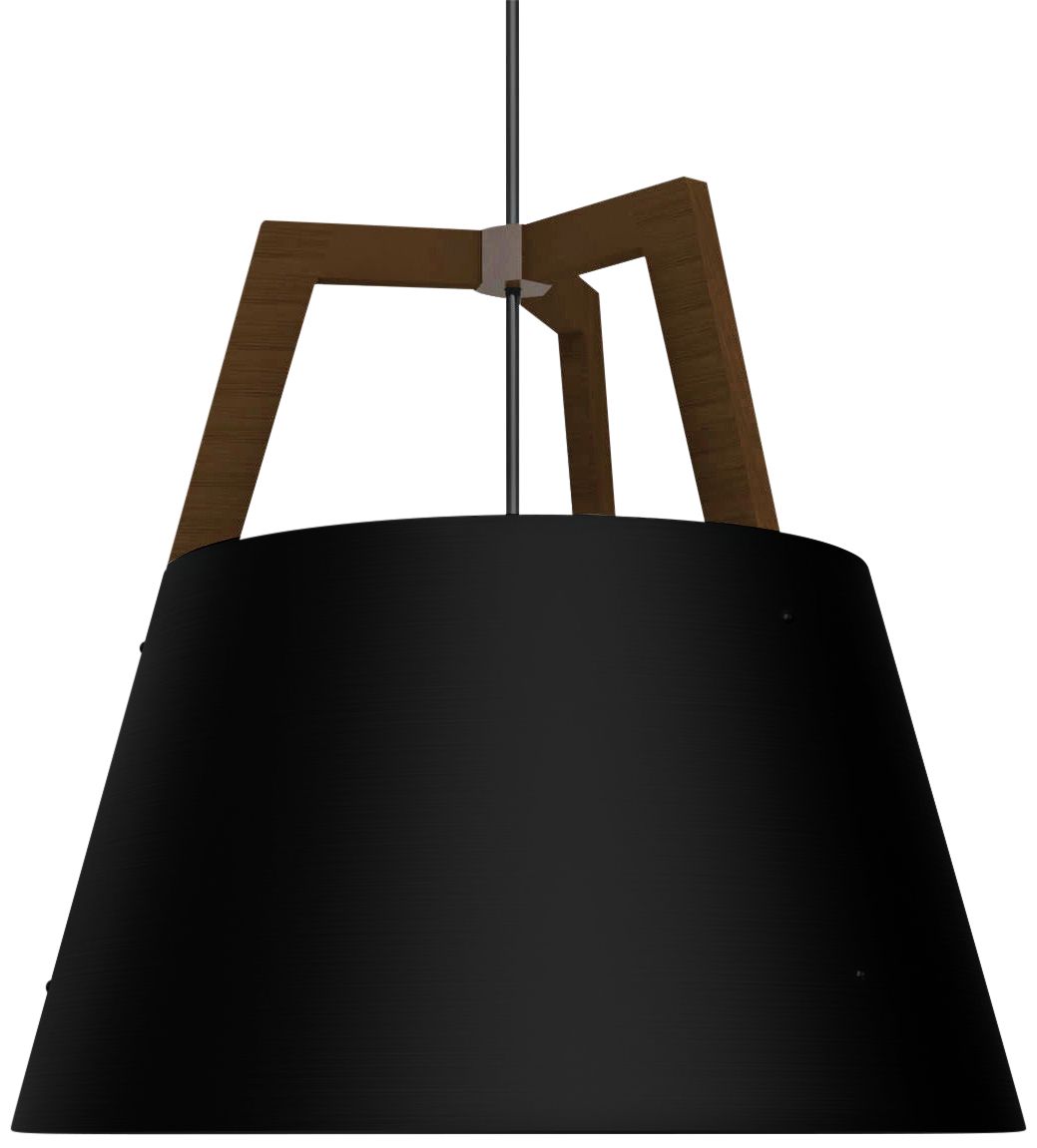 Cerno Imber 24"W Walnut with Matte Black LED Pendant Light