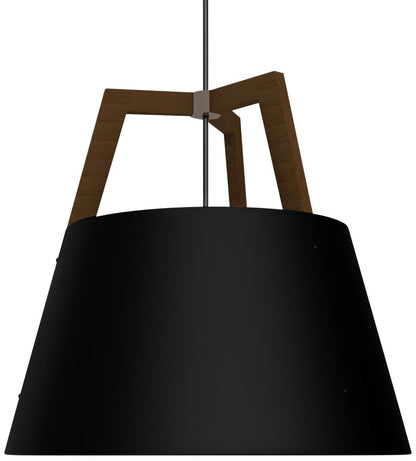 Cerno Imber 24"W Walnut with Matte Black LED Pendant Light