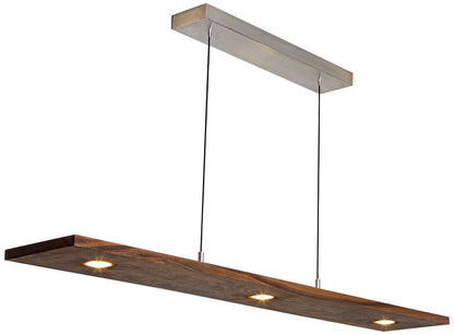 Cerno Vix 48" Wide Oiled Walnut LED Kitchen Island Light Pendant