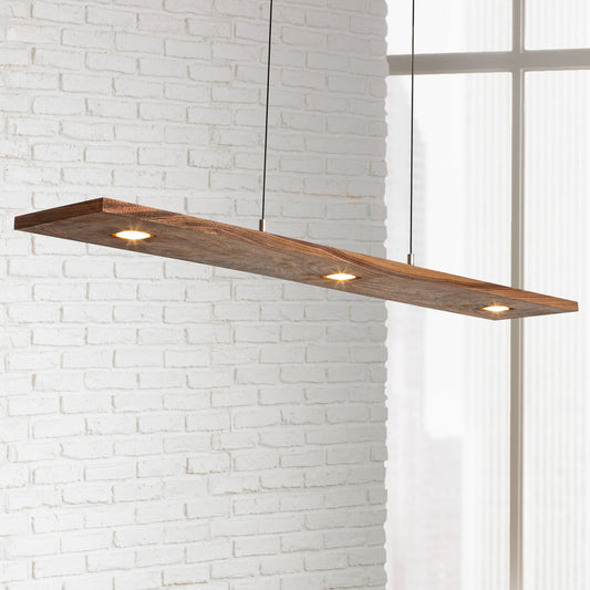 Cerno Vix 48" Wide Oiled Walnut LED Kitchen Island Light Pendant