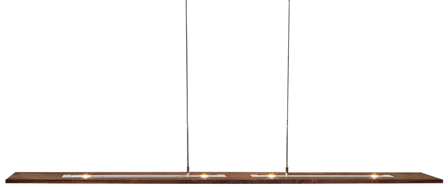 Cerno Vix 82 82" Wide Walnut Wood Kitchen Island Light Pendant