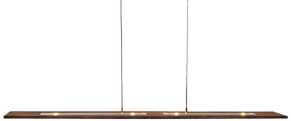 Cerno Vix 82 82" Wide Walnut Wood Kitchen Island Light Pendant