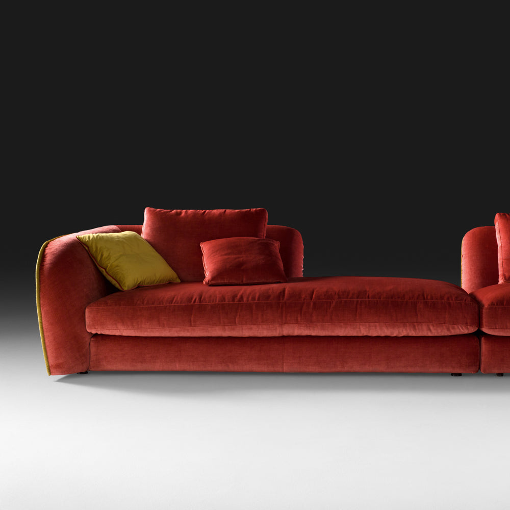 Chaise Style Velvet Designer Modular Sofa