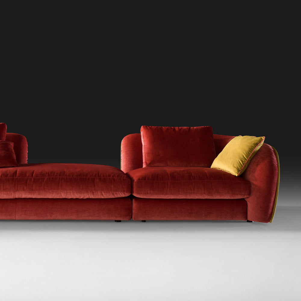 Chaise Style Velvet Designer Modular Sofa