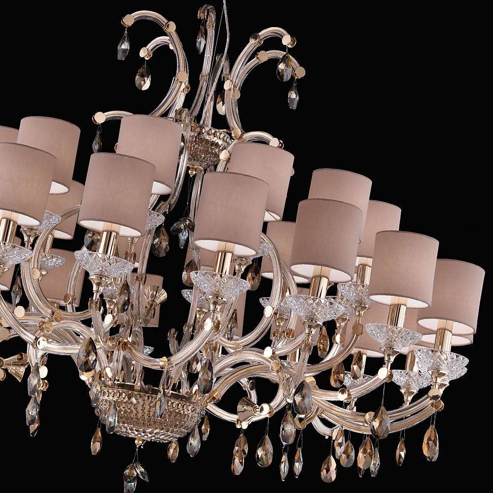 Large Exclusive Gold Plated Crystal Chandelier