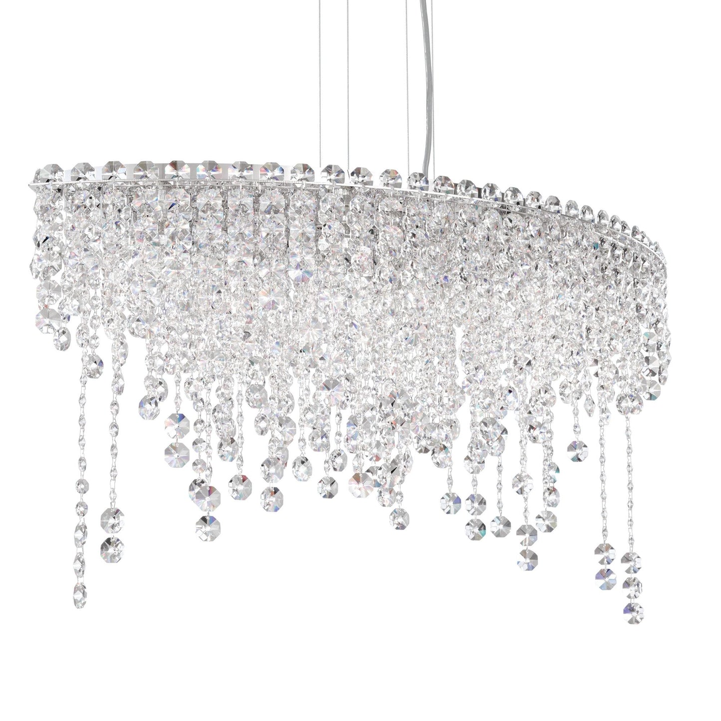 Chantant 16.5"H x 33"W 6-Lt Crystal Linear Pendant in Pol Stainle