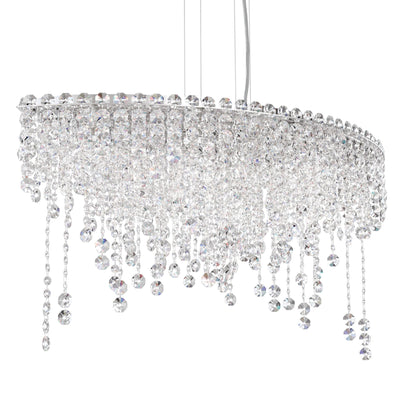 Chantant 16.5"H x 33"W 6-Lt Crystal Linear Pendant in Pol Stainle