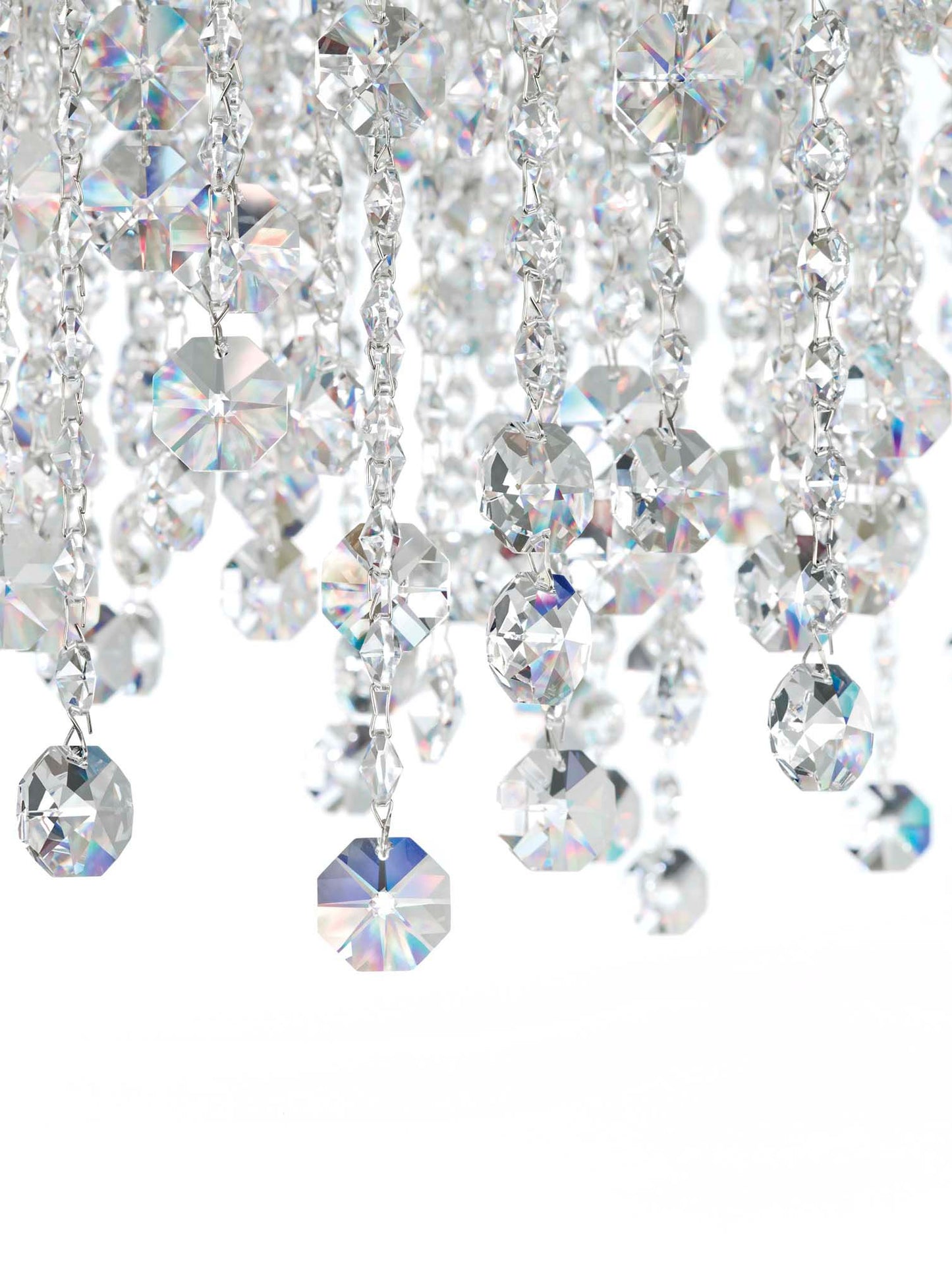 Chantant 16.5"H x 33"W 6-Lt Crystal Linear Pendant in Pol Stainle