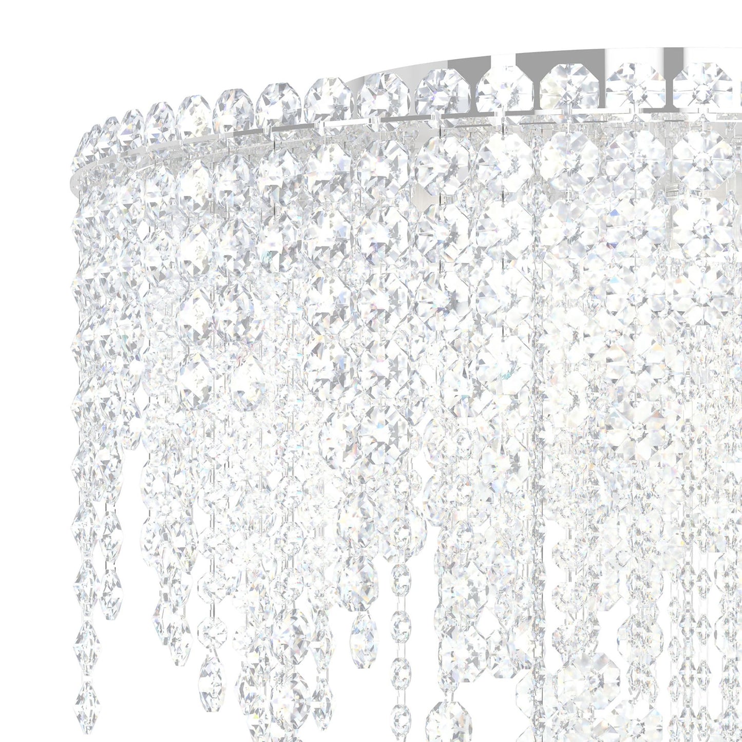 Chantant 17"H x 21"W 5-Light Crystal Flush in Pol Stainless Steel