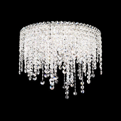 Chantant 17"H x 21"W 5-Light Crystal Flush in Pol Stainless Steel