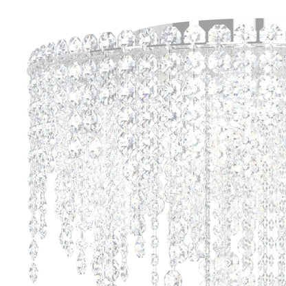 Chantant 17"H x 21"W 5-Light Crystal Flush in Pol Stainless Steel