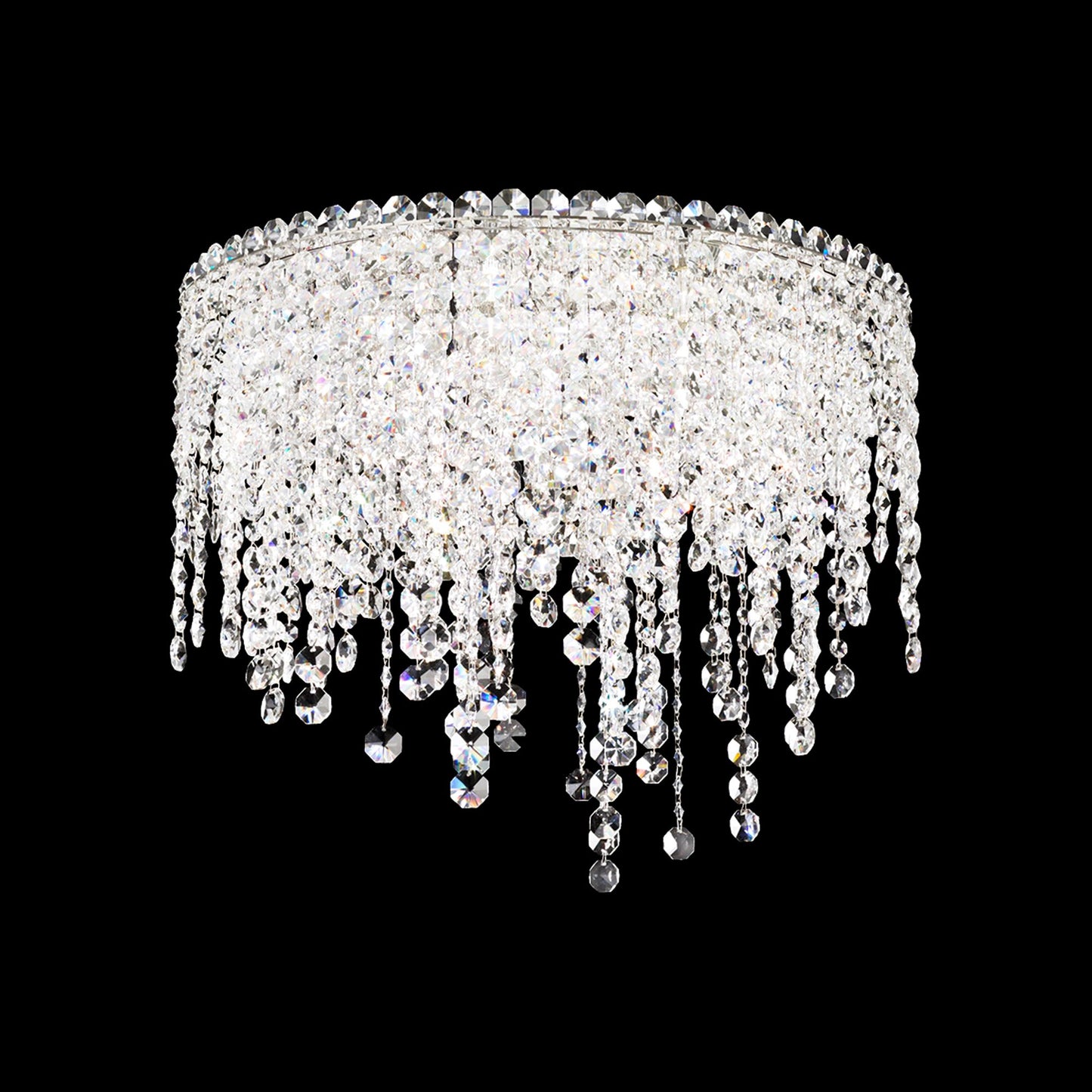 Chantant 17"H x 21"W 5-Light Crystal Flush in Pol Stainless Steel