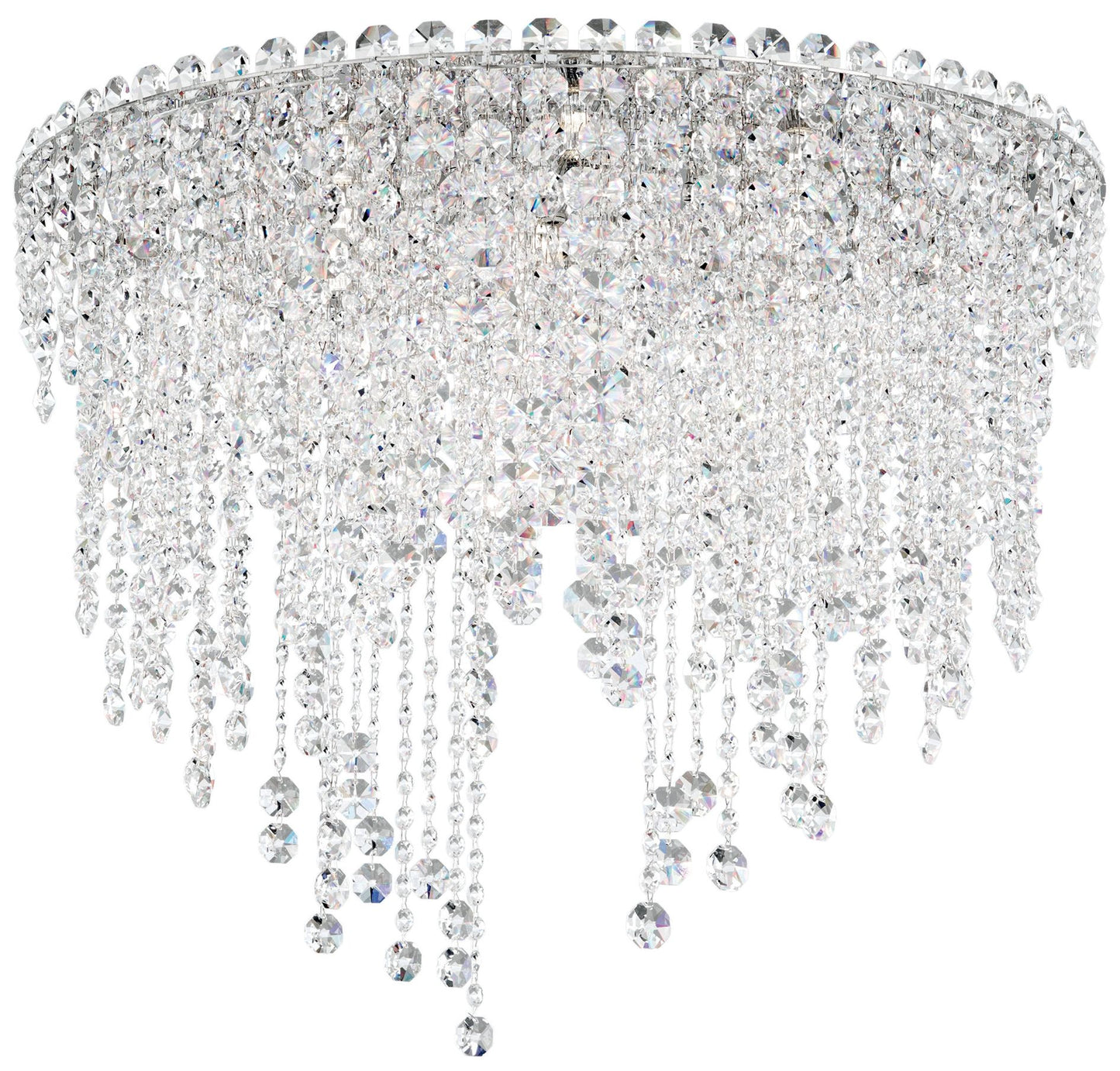 Chantant 20.5"H x 24"W 6-Light Crystal Flush in Pol Stainless Ste