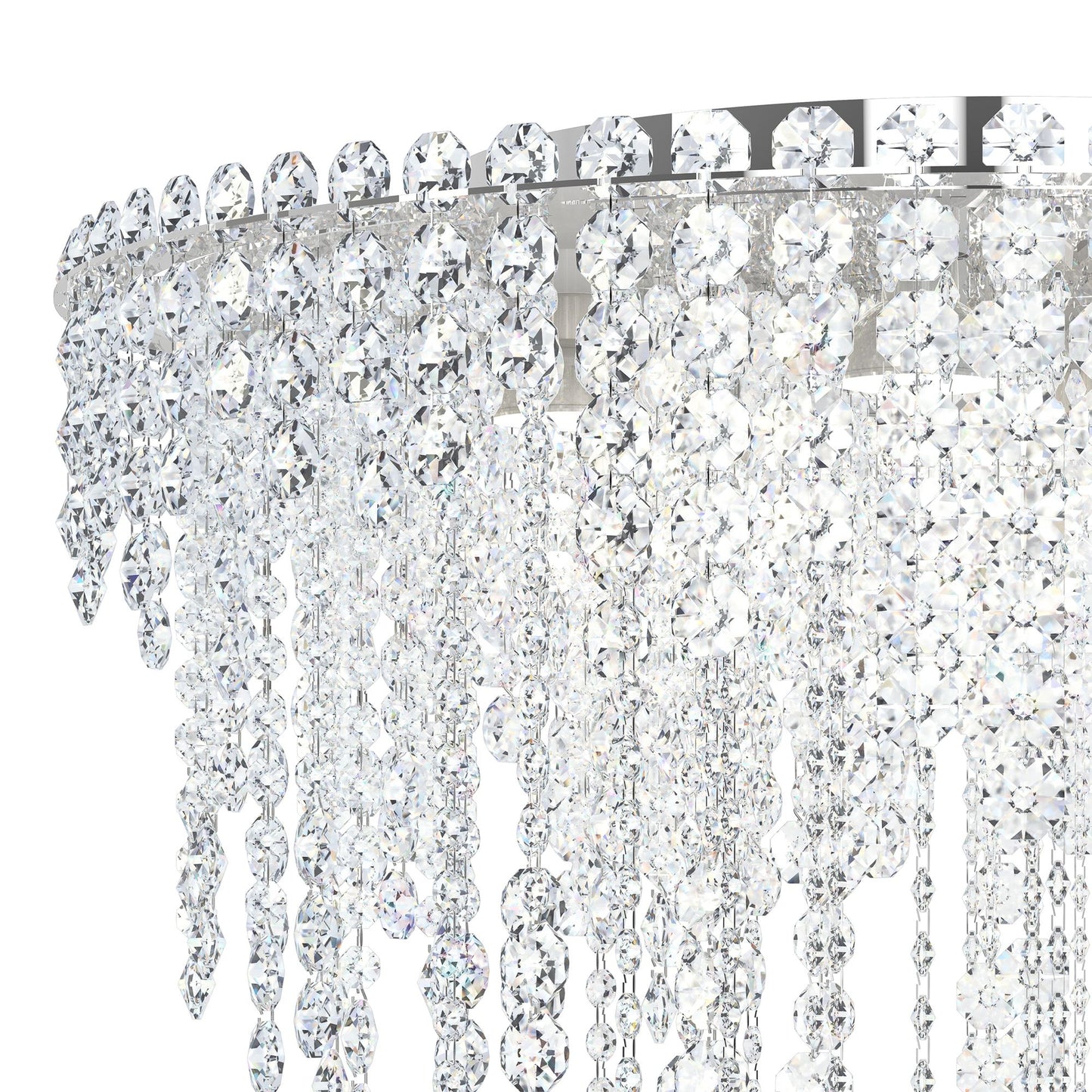 Chantant 20.5"H x 24"W 6-Light Crystal Flush in Pol Stainless Ste