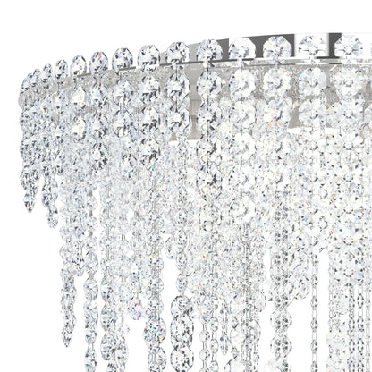 Chantant 20.5"H x 24"W 6-Light Crystal Flush in Pol Stainless Ste