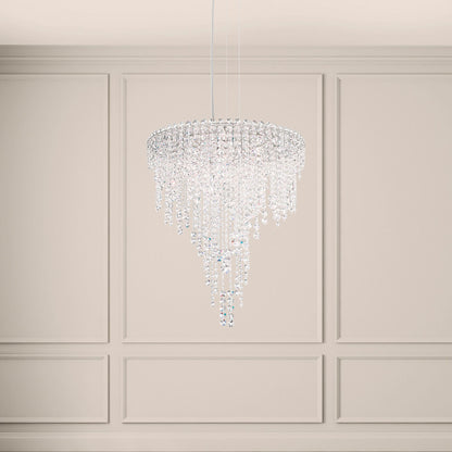 Chantant 24" Wide Polished Steel w/ Optic Crystal Chandelier