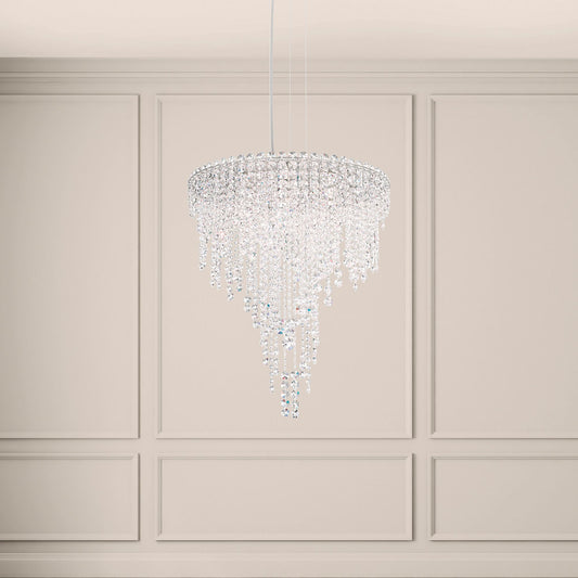 Chantant 24" Wide Polished Steel w/ Optic Crystal Chandelier