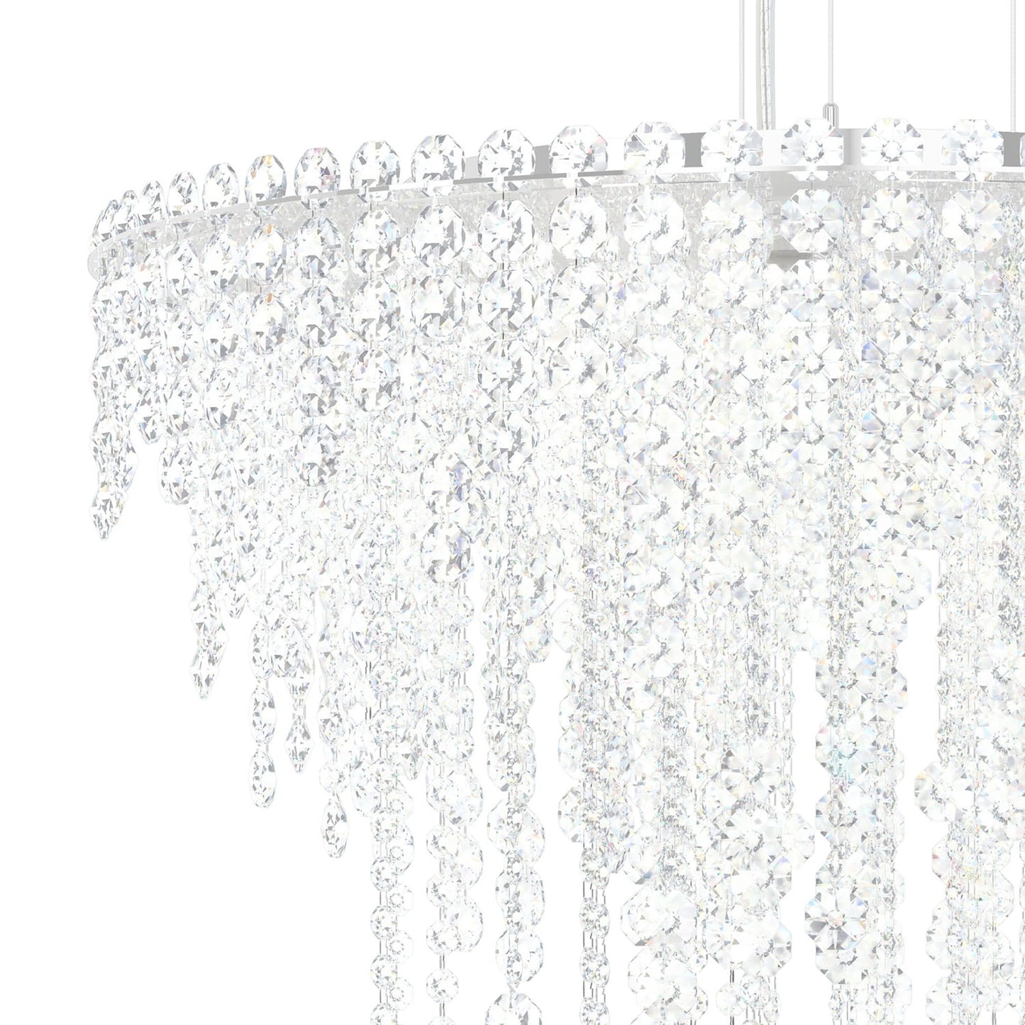 Chantant 24" Wide Polished Steel w/ Optic Crystal Chandelier