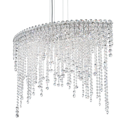 Chantant 24"H x 33"W 6-Light Crystal Linear Pendant in Pol Stainl