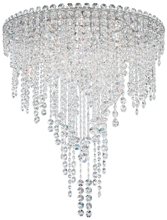 Chantant 28.5"H x 24"W 6-Light Crystal Flush in Pol Stainless Ste