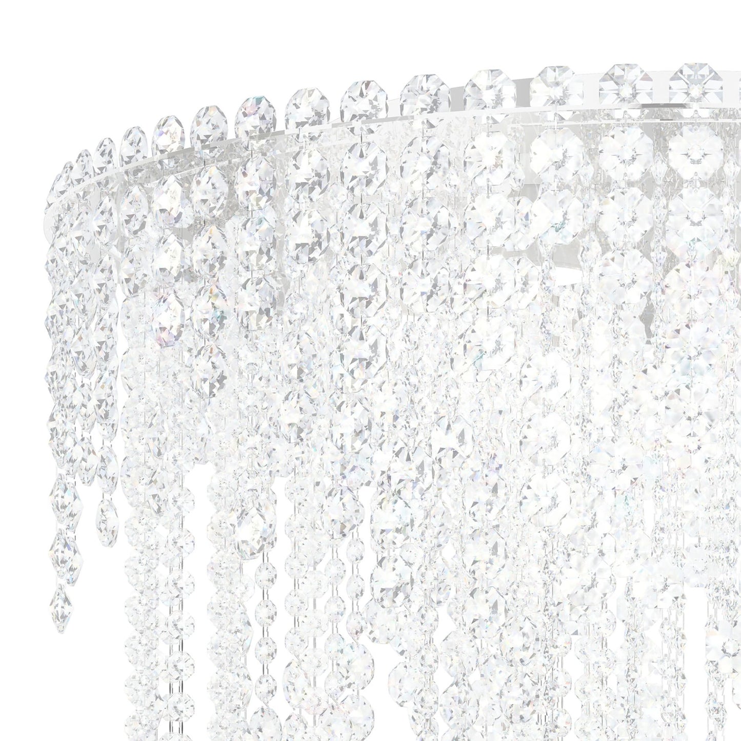 Chantant 28.5"H x 24"W 6-Light Crystal Flush in Pol Stainless Ste