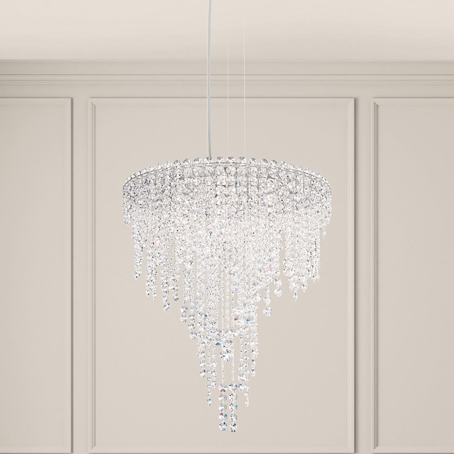 Chantant 28"H x 24"W 6-Light Crystal Chandelier in Polished Stain