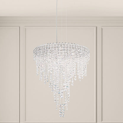 Chantant 28"H x 24"W 6-Light Crystal Chandelier in Polished Stain