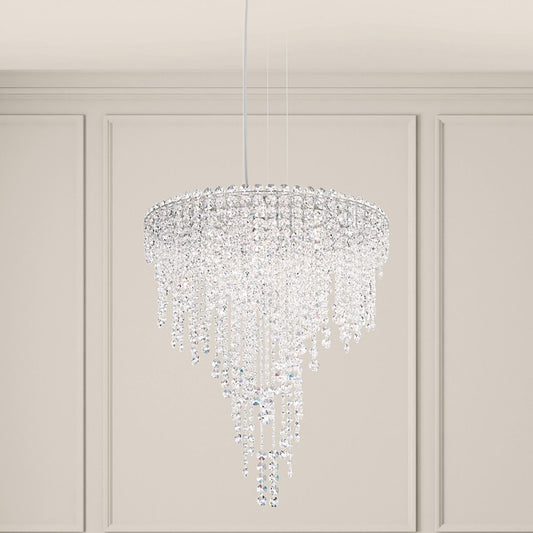 Chantant 28"H x 24"W 6-Light Crystal Chandelier in Polished Stain