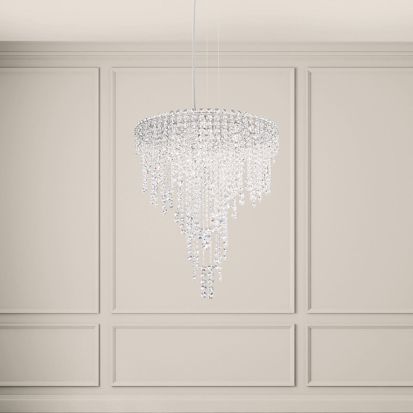 Chantant 28"H x 24"W 6-Light Crystal Chandelier in Polished Stain