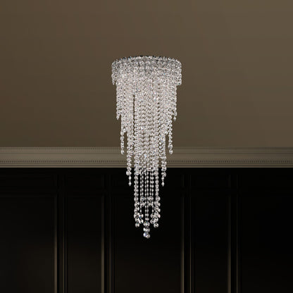 Chantant 35.5"H x 14"W 4-Light Crystal Flush in Pol Stainless Ste