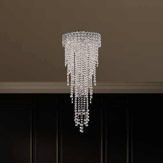 Chantant 35.5"H x 14"W 4-Light Crystal Flush in Pol Stainless Ste