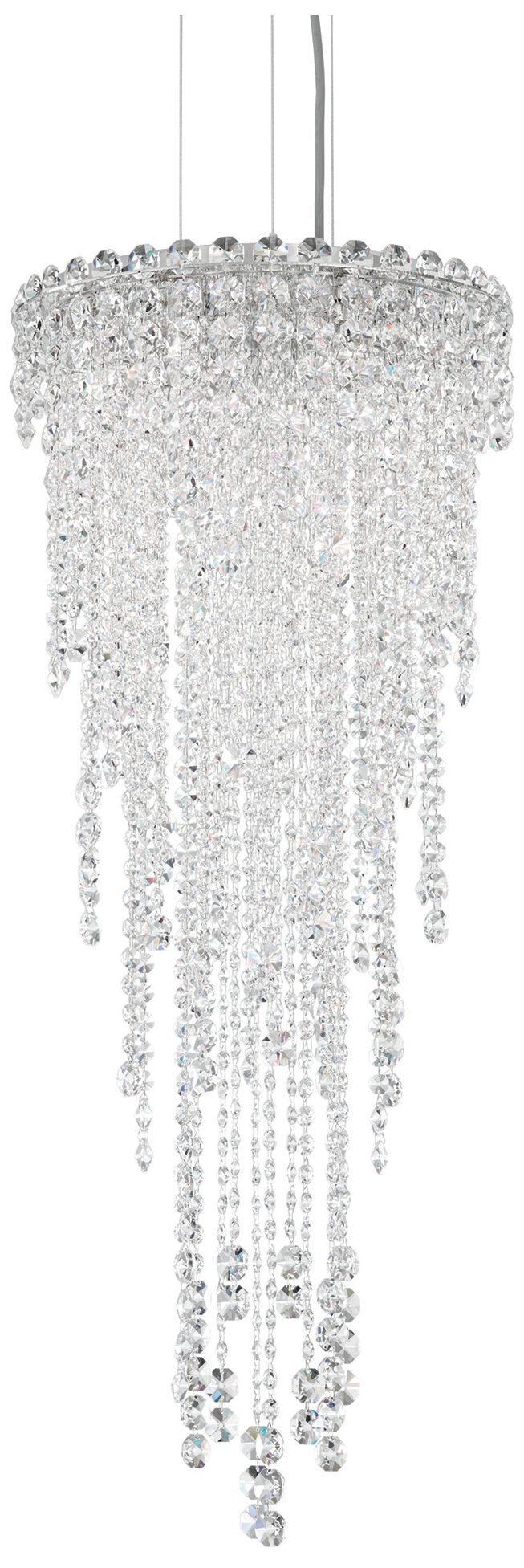 Chantant 35"H x 14"W 4-Light Crystal Pendant in Polished Stainles