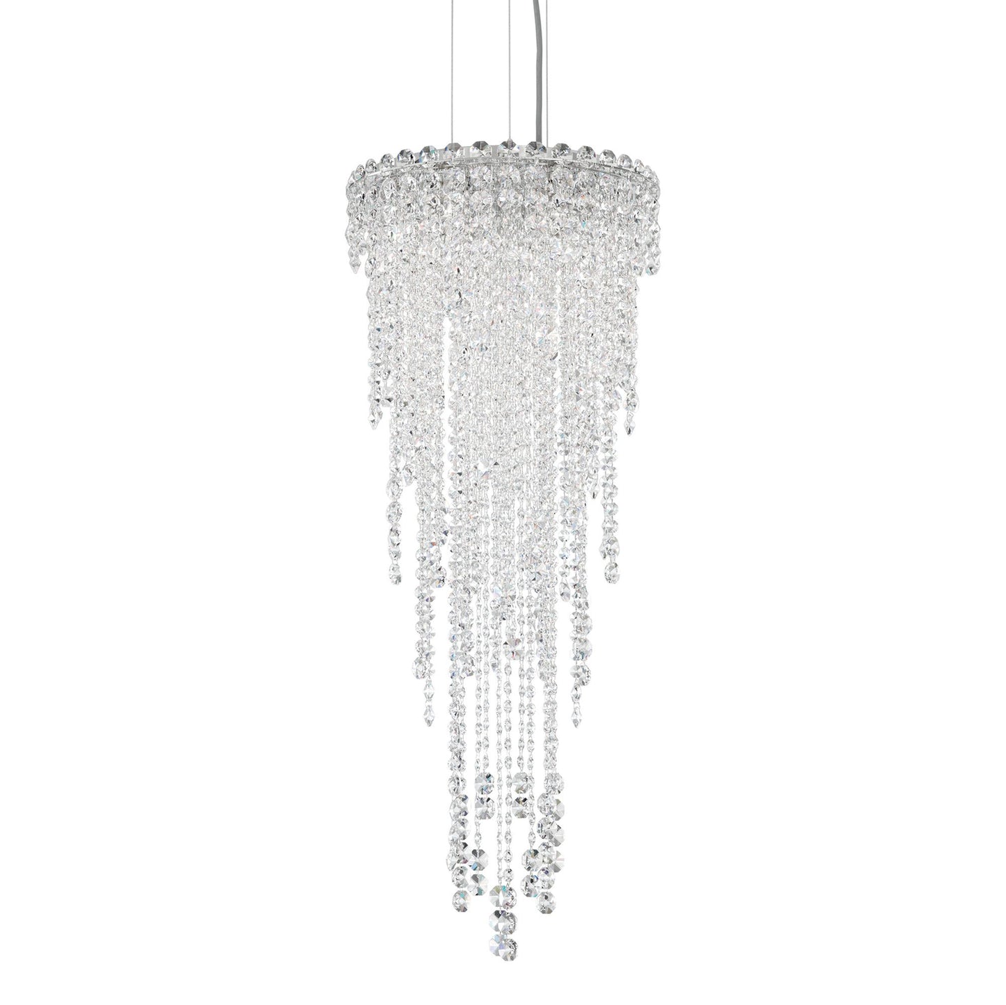 Chantant 35"H x 14"W 4-Light Crystal Pendant in Polished Stainles