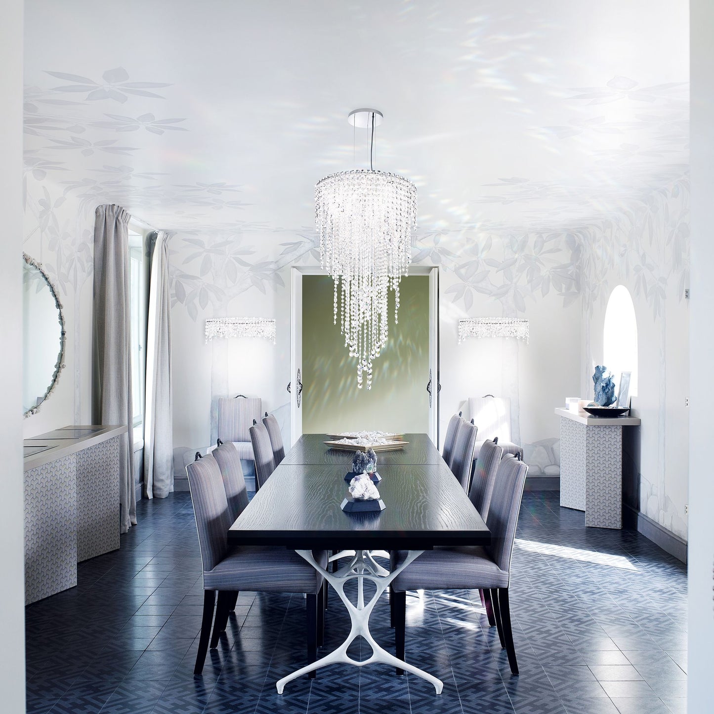 Chantant 41.5"H x 21"W 5-Light Crystal Chandelier in Pol Stainles