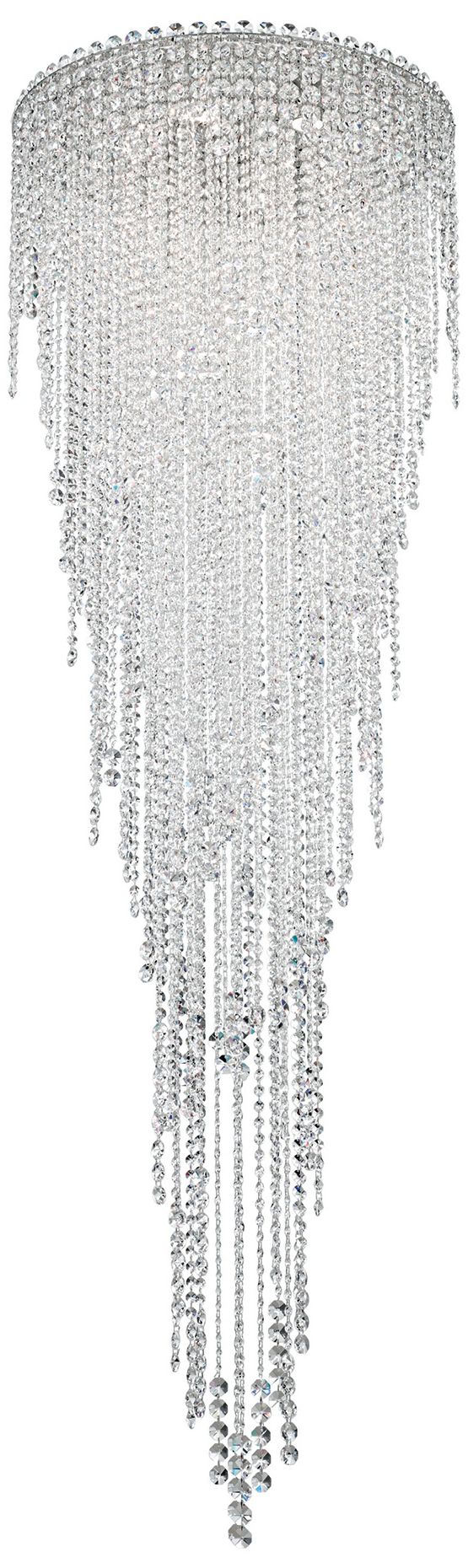 Chantant 79.5"H x 24"W 6-Light Crystal Flush in Pol Stainless Ste