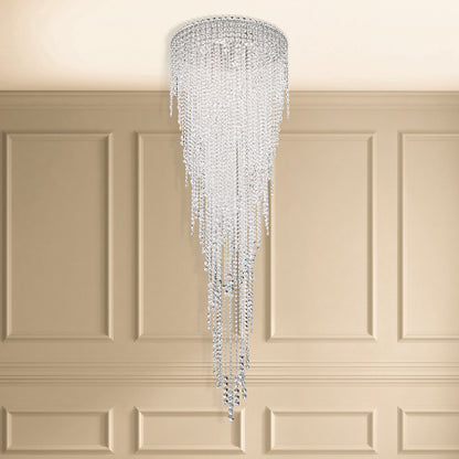 Chantant 79.5"H x 24"W 6-Light Crystal Flush in Pol Stainless Ste