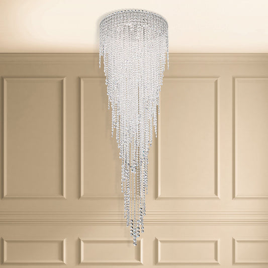 Chantant 79.5"H x 24"W 6-Light Crystal Flush in Pol Stainless Ste