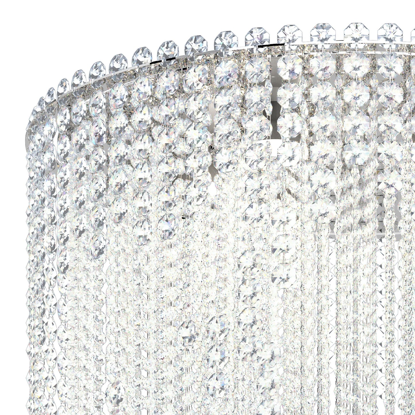 Chantant 79.5"H x 24"W 6-Light Crystal Flush in Pol Stainless Ste