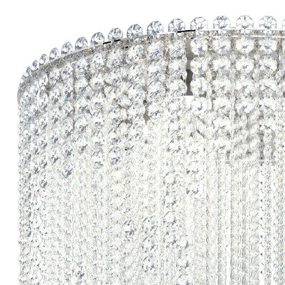 Chantant 79.5"H x 24"W 6-Light Crystal Flush in Pol Stainless Ste