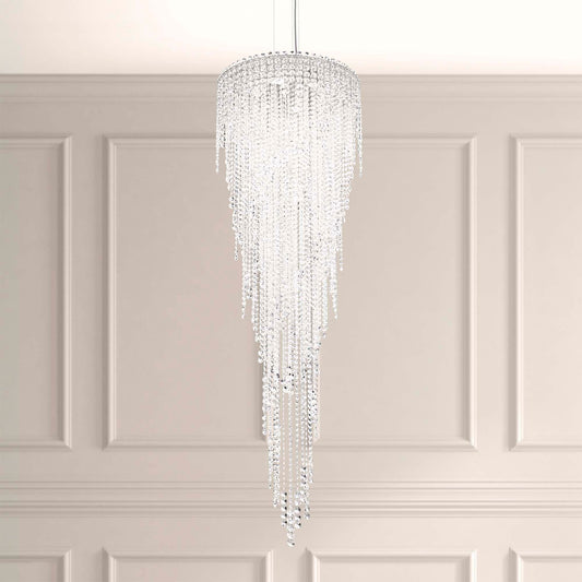 Chantant 79"H x 24"W 6-Light Crystal Chandelier in Polished Stain