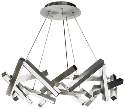 Chaos 34" Wide Brushed Aluminum 21-Light LED Chandelier