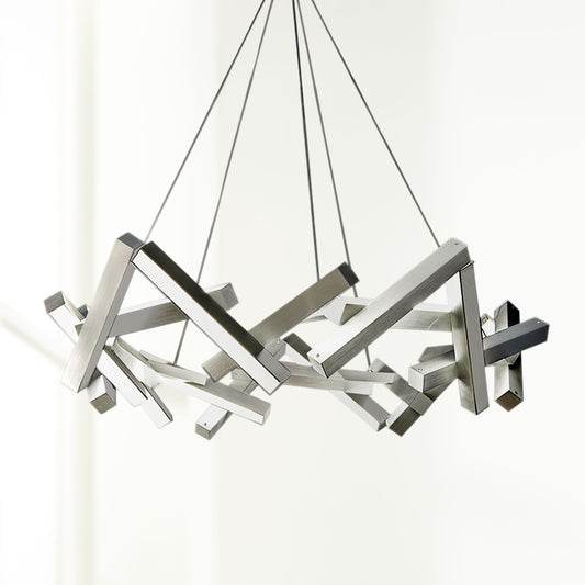 Chaos 34" Wide Brushed Aluminum 21-Light LED Chandelier