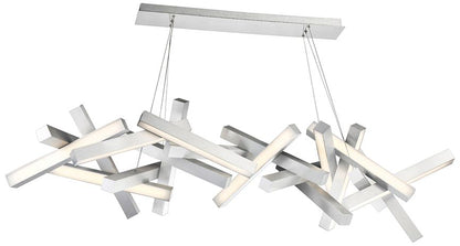 Chaos 72" Wide Aluminum Modern LED Kitchen Island Light Chandelier