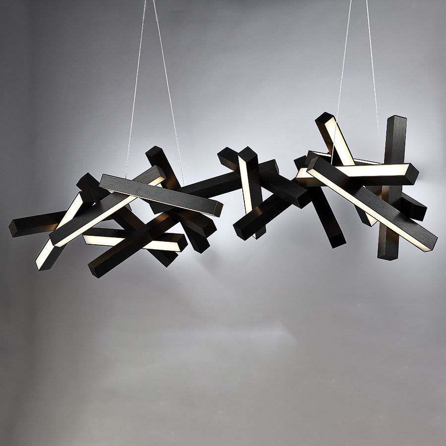 Chaos 72" Wide Black LED Kitchen Island Light Chandelier