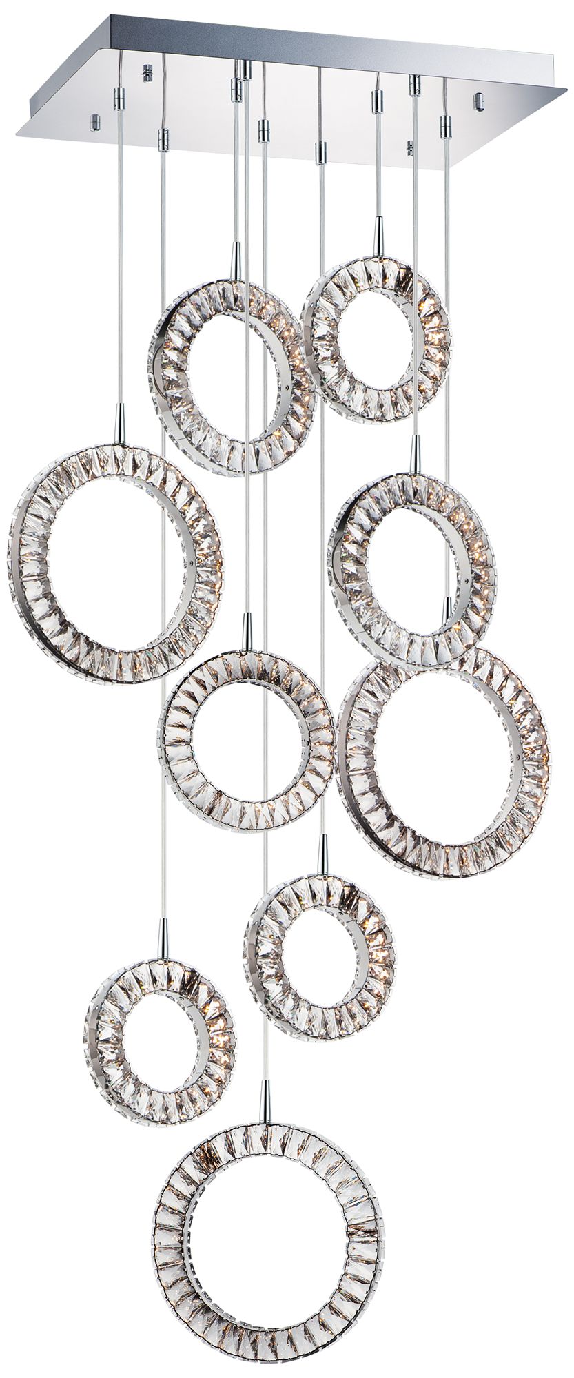 Charm 30 1/4"W Polished Chrome Crystal 9-Light LED Pendant