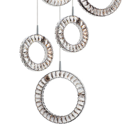 Charm 30 1/4"W Polished Chrome Crystal 9-Light LED Pendant